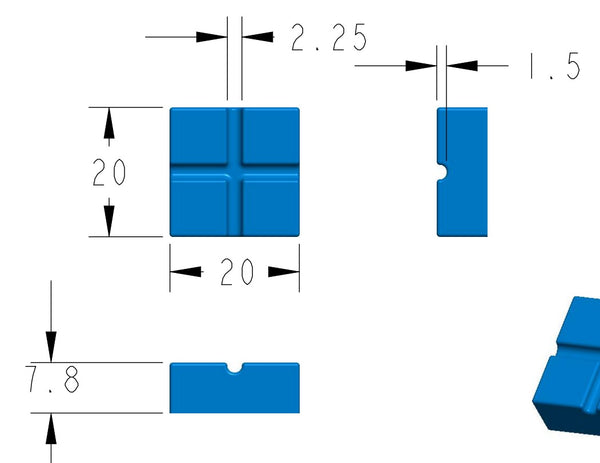 Stampo gommoso per mattoni da 6 ml - 204 cavità