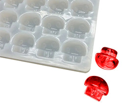 Commercial silicone mushroom gummy mold angled view