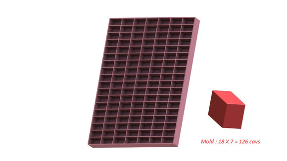 Stampo gommoso rettangolo da 20 ml - 119 cavità